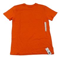 Oranžové tričko s kapsou 