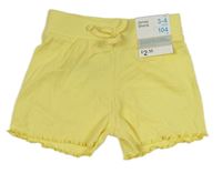 Žluté žebrované bavlněné kraťasy Primark