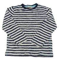 Tmavomodro-bílé pruhované triko kids