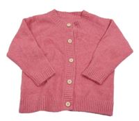 Růžový propínací svetr 