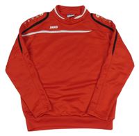 Červená sportovní thermo mikina s proužkem a logem jako