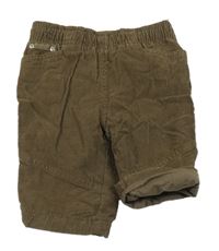 Hnědé podšité manšestráky