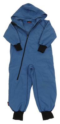 Modrá softshellová kombinéza s kapucí 