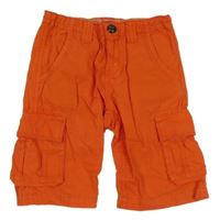 Oranžové plátěné cargo kraťasy ikks