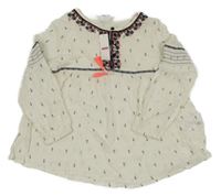 Nové - bílo-růžovo-černá tunika Lindex