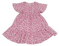 Bílo-růžové šaty s květinami Little Kids