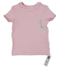 Nové - světlerůžové žebrované crop tričko Dunnes Stores 