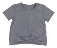 Modrošedé sportovní tričko s řasením H&M