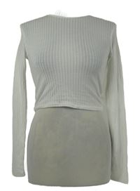 Dámský bílý žebrovaný lehký crop svetr Tally Weijl