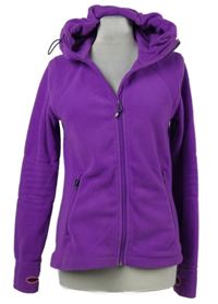 Dámská fialová fleecová propínací mikina s kapucí H&M