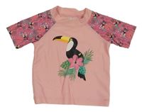 Růžové UV tričko s tukanem Alive