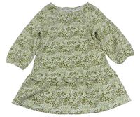 Bílo-khaki květované šaty Nutmeg