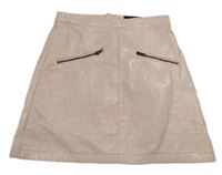 Světlerůžová koženková sukně se zipy Firetrap