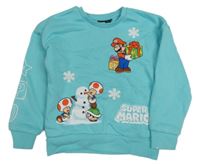 Nové - Světlemodrá mikina s Máriem Primark 