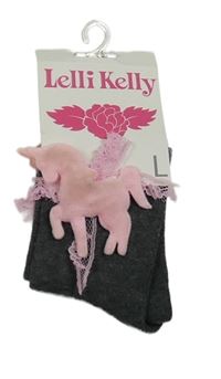 Nové - Tmavošedé ponožky s jednorožcem 