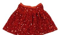 Červená flitrová sukně 