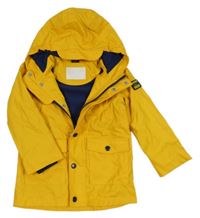 Žlutá nepromokavá jarní bunda s kapucí