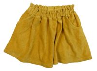 Žlutá sametová žebrovaná sukně Okaidi