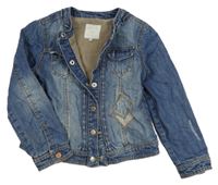 Modrá riflová jarní bunda s prošoupábním a nášivkou Mayoral