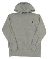 Šedá mikina s míčem a kapucí 