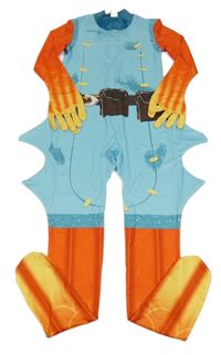 Kostým - Světlemodro-červený overal s potidkem 