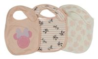 3x bryndák s Minnie - světlerůžový + pruhovaný + bílý PRIMARK