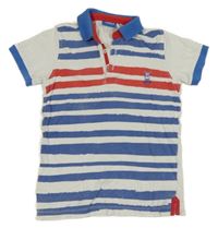 Bílo-modré polo tričko s proužky UBS 2