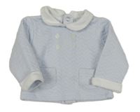 Světlemodrá prošívaná lehká mikina s límečkem 