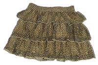 Béžovo-hnědá vzorovaná šifonová vrstvená sukně Page one young