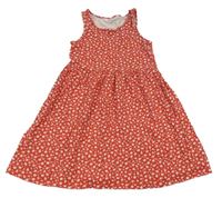 Červené květované bavlněné šaty s kytičkami H&M
