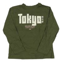 Khaki triko s nápisem Primark