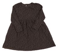 Hnědo-černé vzorované bavlněné šaty H&M