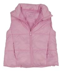 Růžová šusťáková zateplená vesta Primark