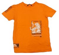 Oranžové tričko s tygrem a nápisy George 