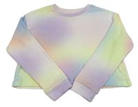 Barevný batikovaný žebrovaný crop svetr Primark