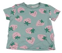 Světlezelené tričko s jahůdkami H&M