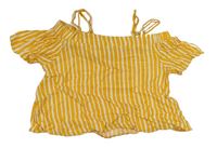 Žluto-bílá pruhovaná crop halenka Primark