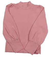 Růžový žebrovaný svetr F&F