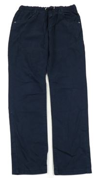 Tmvomodré plátěné kalhoty Yigga