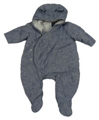 Modrá plátěná prošívaná zateplená kombinéza s kapucí GAP