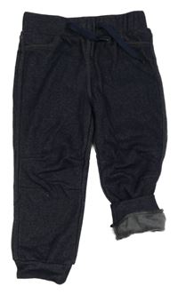 Tmavomodré zateplené teplákové rifle Topolino 