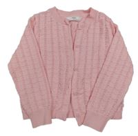 Světlerůžový vzorovaný propínací svetr M&S