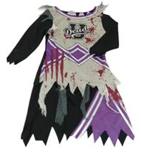 Kostým - Černo-béžovo-fialové šaty - roztleskávačka Amscan