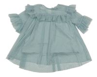 Světlemodrá vzorovaná tylová tunika s volánky Koton 