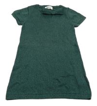 Tmavozelené třpytivé pletené šaty H&M