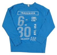 Modrá mikina s nápisy Yigga 