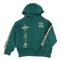 Tmavozelená mikina Minecraft s kapucí M&S