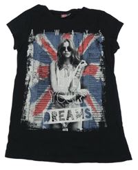 Černé tričko s potiskem 