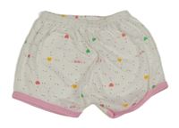 Bílo-růžové srdíčkované kraťasy 