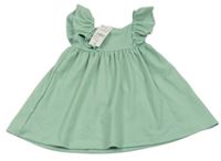 Nové - Světlezelené žebrované šaty s volánky F&F